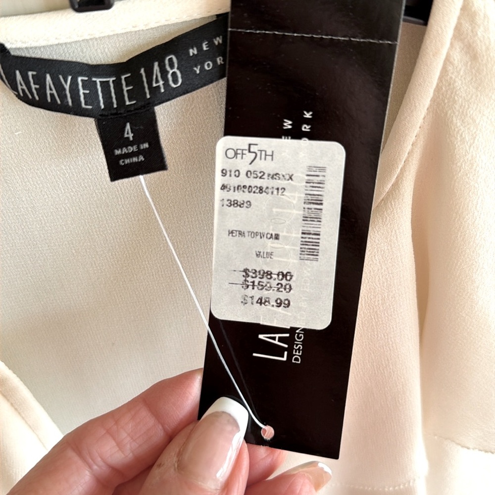 Off-white cream colored ruffle blouse - Picture 7 of 7